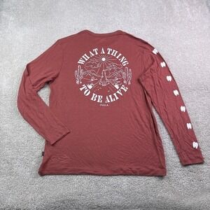Paka Shirt Mens Large Brown Clay Sebastian Long Sleeve Graphic Logo Alpaca